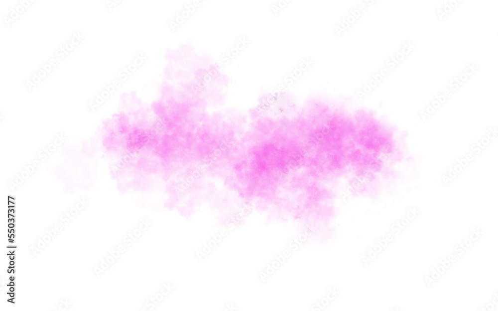 Pink fluffy transparent cloud, fog or smoke