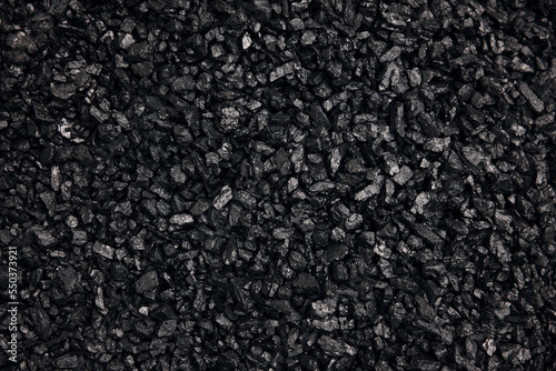 Fuel for furnace heating - hard coal. Pile of natural black hard coal for texture background. Best grade of metallurgical anthracite coals often referred to as stone coal and black diamond coal