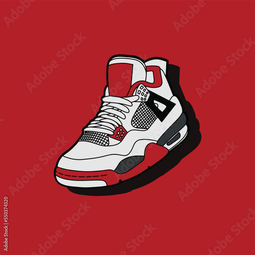 Sneaker shoe . Concept. Flat design. Vector illustration. Sneakers in flat style. Sneakers side view. Fashion sneakers.	
