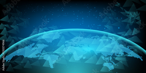 world map connection futuristic modern website background or cover page vector for technology and finance concept and education future company
