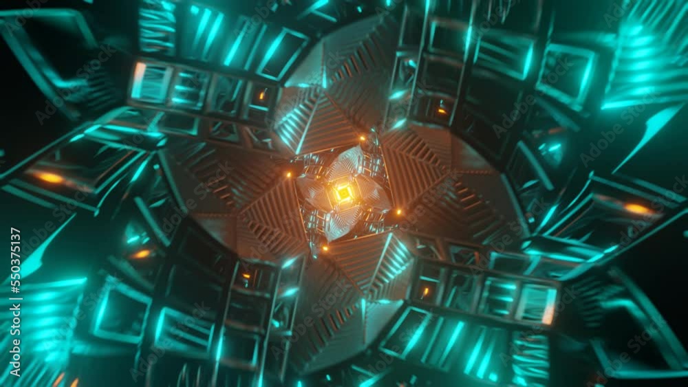 Kaleidoscope abstract pattern of trippy art psychedelic trance vj seamless loop.