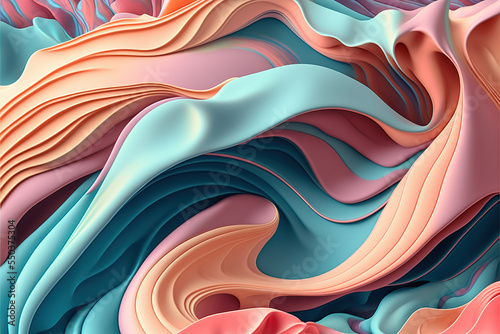 Wallpaper Mural colorful flowing fabric, abstract, waves Torontodigital.ca