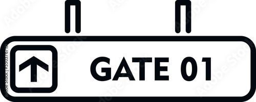 Fly gate icon outline vector. Airport flight. Traffic travel