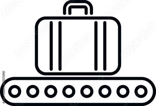 Luggage line icon outline vector. Airport plane. Way transport