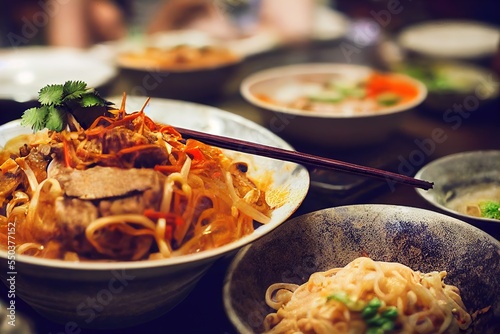 Thai traditional food, thai dry noodle