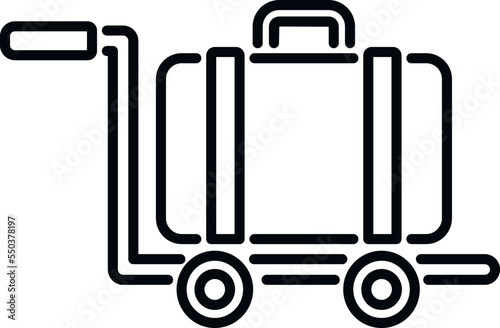 Luggage cart icon outline vector. Airport transfer. Plane travel