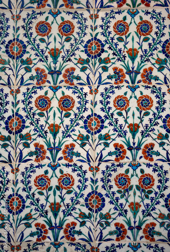 Ottoman handmade blue  tiles decoration,, Istanbul, Turkey