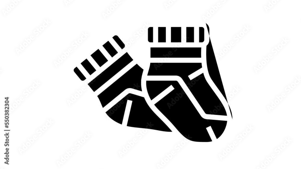 bootie socks baby cloth line icon animation bootie socks baby cloth line icon animation