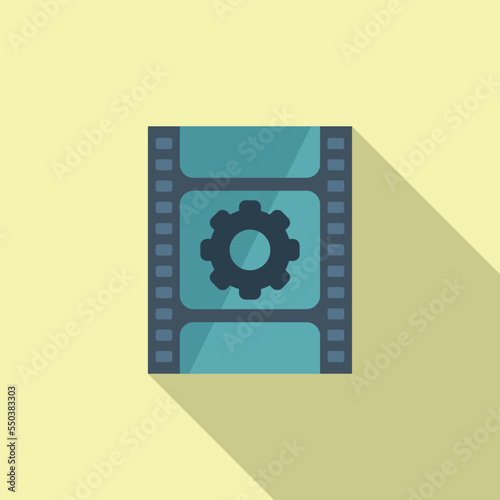 Film clip icon flat vector. Video montage. Edit audio