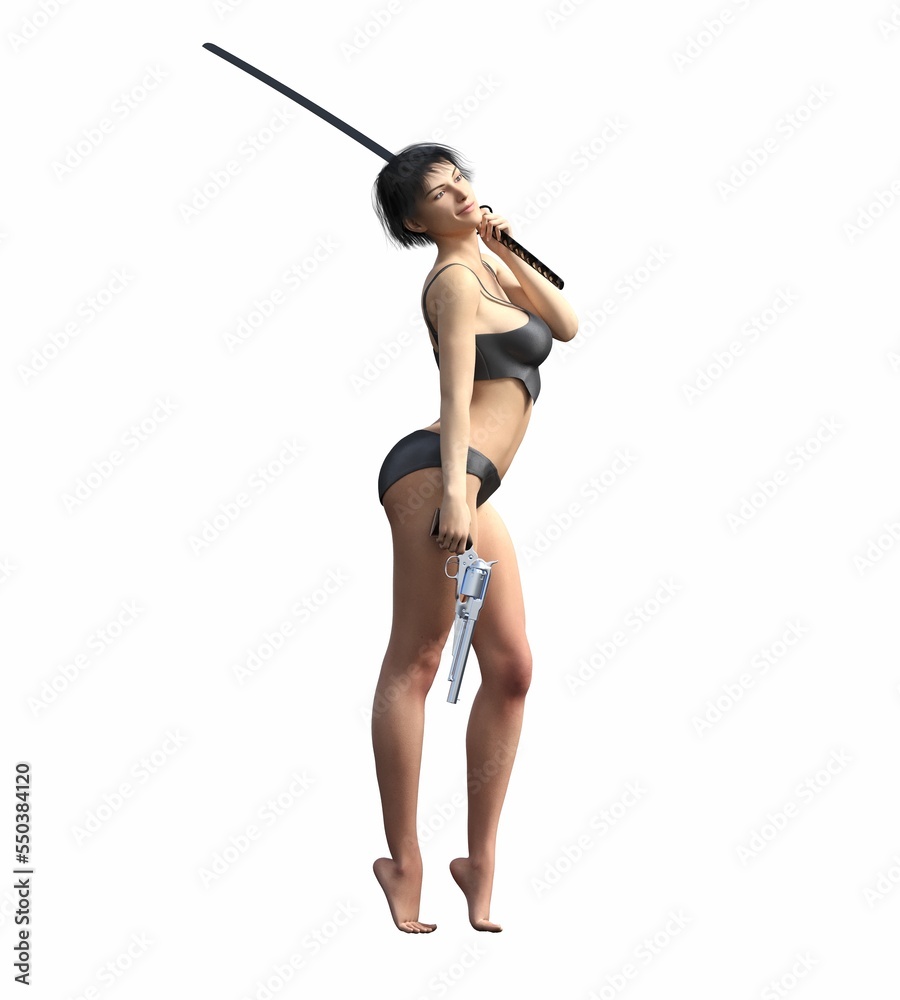 warrior woman, isolated on white background, 3D illustration, cg render warrior woman, isolated on white background, 3D illustration, cg render