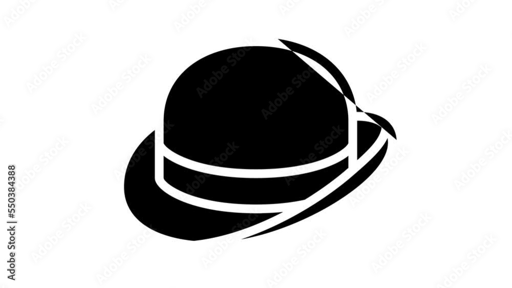 bowler hat cap line icon animation bowler hat cap line icon animation