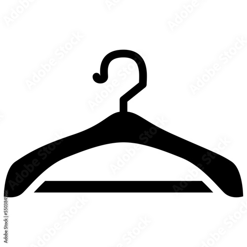 wooden coat hanger solid icon