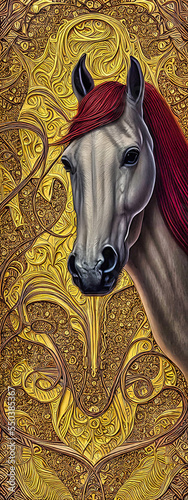 Horse head gold decorative 
