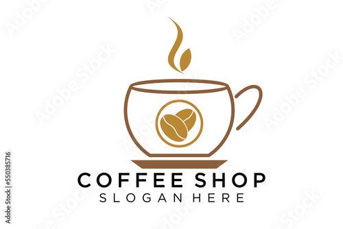 Coffee logotype. Minimalist coffee logo concept, fit for caffe, restaurant, packaging and coffee business. Illustration vector logo.