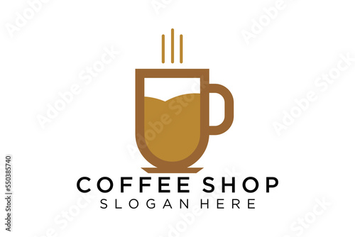 Coffee logotype. Minimalist coffee logo concept, fit for caffe, restaurant, packaging and coffee business. Illustration vector logo.
