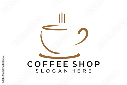 Coffee logotype. Minimalist coffee logo concept, fit for caffe, restaurant, packaging and coffee business. Illustration vector logo.