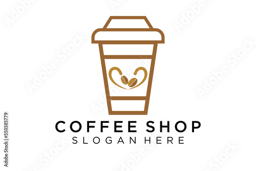 Coffee logotype. Minimalist coffee logo concept, fit for caffe, restaurant, packaging and coffee business. Illustration vector logo.