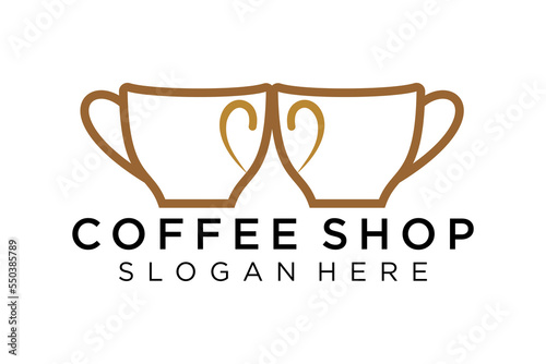 Coffee logotype. Minimalist coffee logo concept, fit for caffe, restaurant, packaging and coffee business. Illustration vector logo.