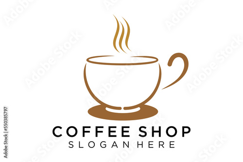 Coffee logotype. Minimalist coffee logo concept, fit for caffe, restaurant, packaging and coffee business. Illustration vector logo.
