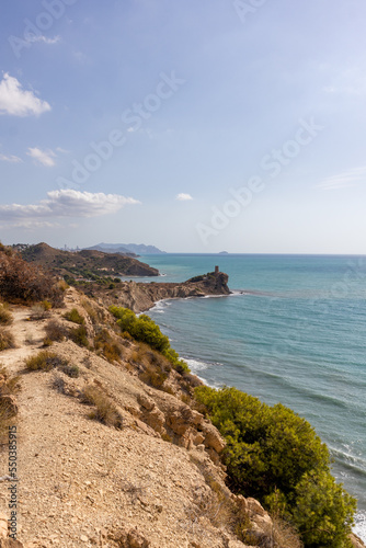 Beaches, cliffs in the Mediterranean Sea in southern Spain. Costa Blanca, between Alicante and Denia, in the Valencian community.