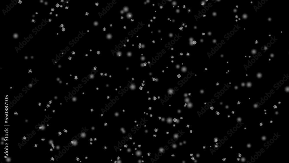 snow flake seamless looping animation isolated on black background. snow flake seamless looping animation isolated on black background.