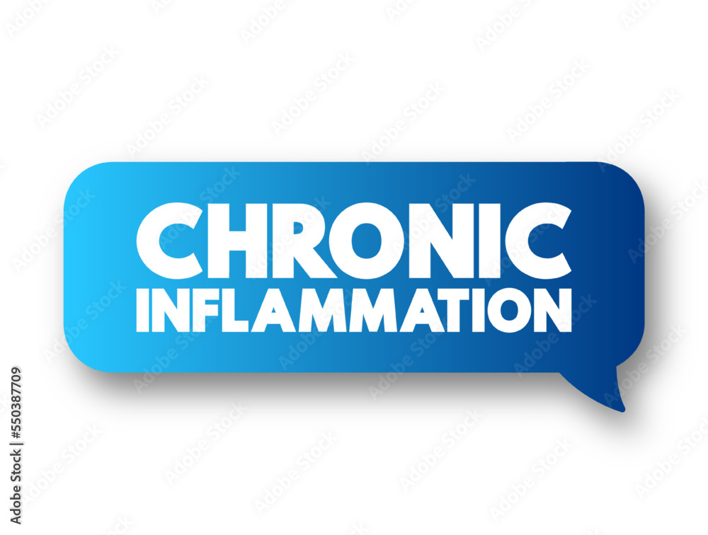 Chronic inflammation - long-term inflammation lasting for prolonged periods of several months to years, text concept message bubble Chronic inflammation - long-term inflammation lasting for prolonged periods of several months to years, text concept message bubble