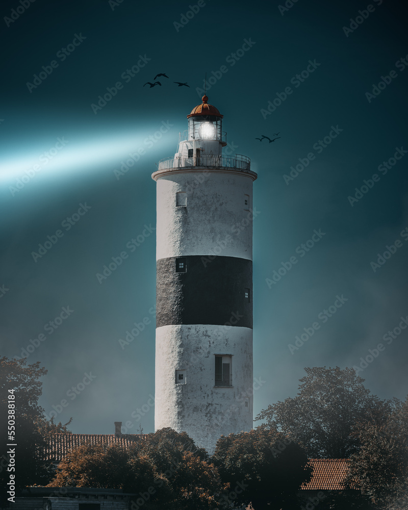 lighthouse at night