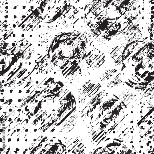 Vector Seamless Pattern. Seamless Texture with Grunge Elements.
