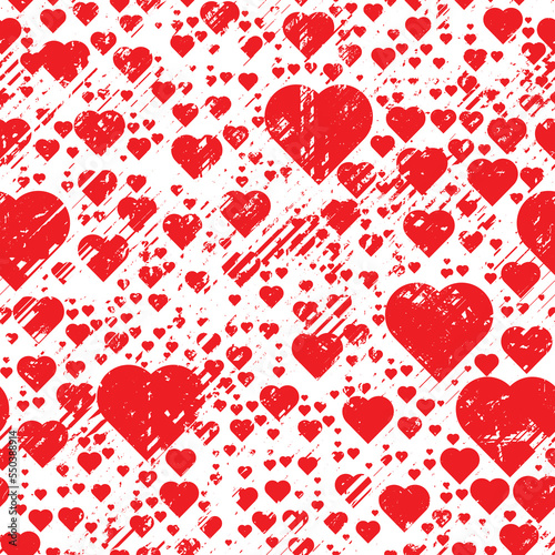 Seamless Pattern with Hearts . Background .