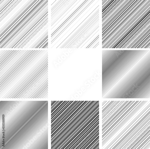 Abstract Black Diagonal Striped Background . Vector parallel slanting, oblique lines texture . Endless , seamless pattern © miloje