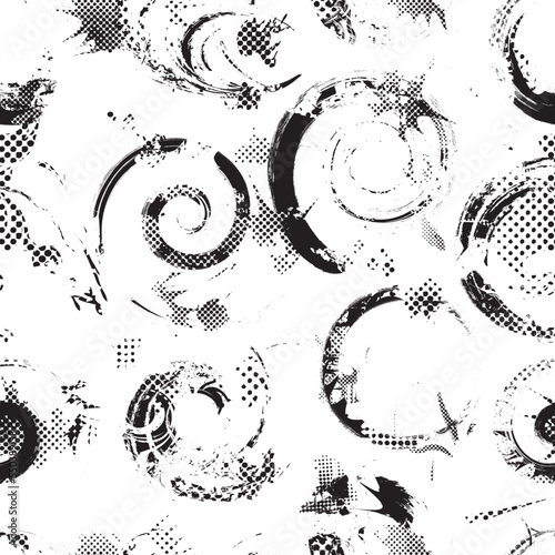 Vector Seamless Pattern. Seamless Texture with Grunge Elements.