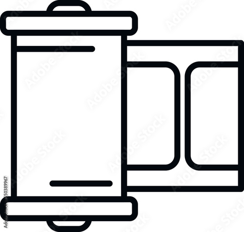 Film movie icon outline vector. Video montage. Edit clip