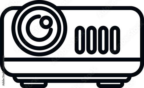 Movie projector icon outline vector. Video montage. Motion edit