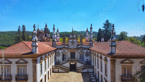 Quadro em tela Drone shots of Mateus Palace, a winery in Douro Valley, Portugal