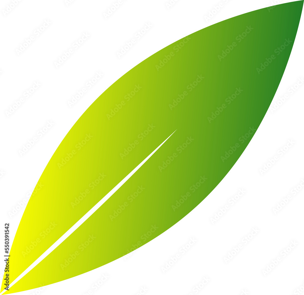 Leaf with green-yellow gradient, element for decoration, PNG format file Leaf with green-yellow gradient, element for decoration, PNG format file