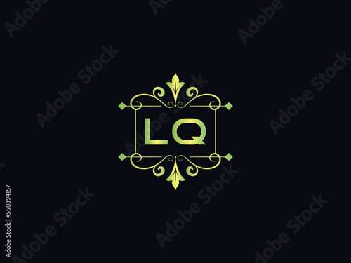 Premium LQ Luxury Logo, Letter Lq l&q Logo Icon Design photo