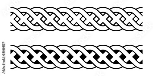 Frame Border Celtic Knot Style Ornament Seamless Pattern Decorative Vector Illustration