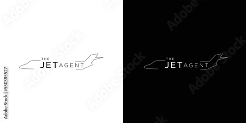 Jet airplane logo design simple and modern 4