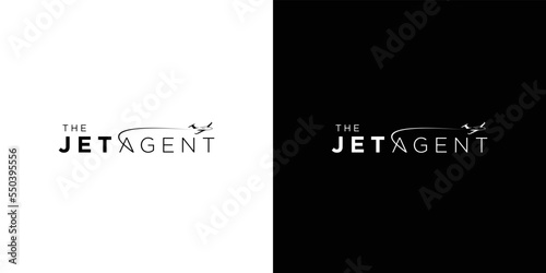 Jet airplane logo design simple and modern 6