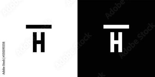 Modern and strong letter TH initials logo design 2