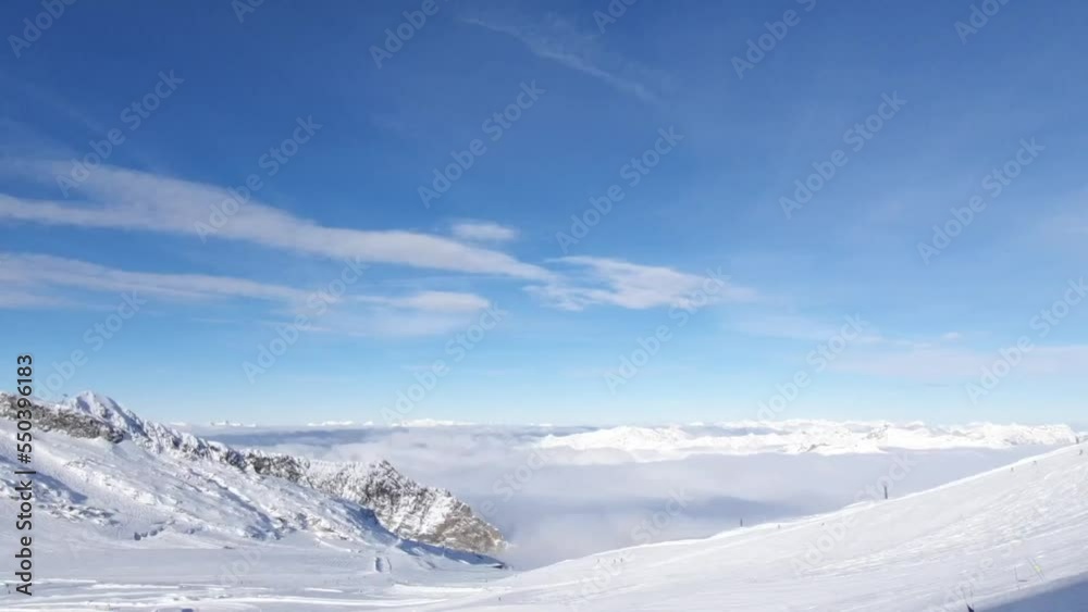 Above the clouds on a Hintertux glacier (Austrian alps) Above the clouds on a Hintertux glacier (Austrian alps)