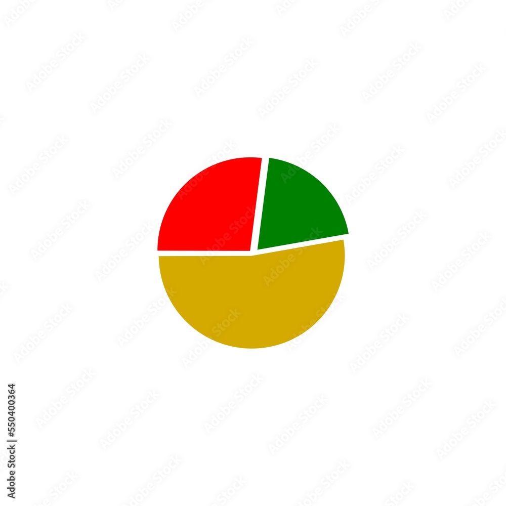 Pie chart icon isolated on white background. 