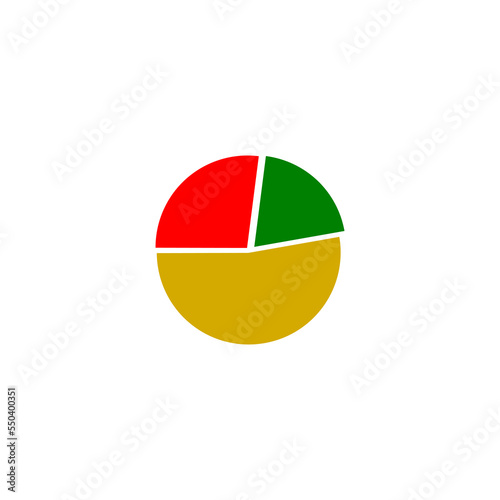 Pie chart icon isolated on white background. 