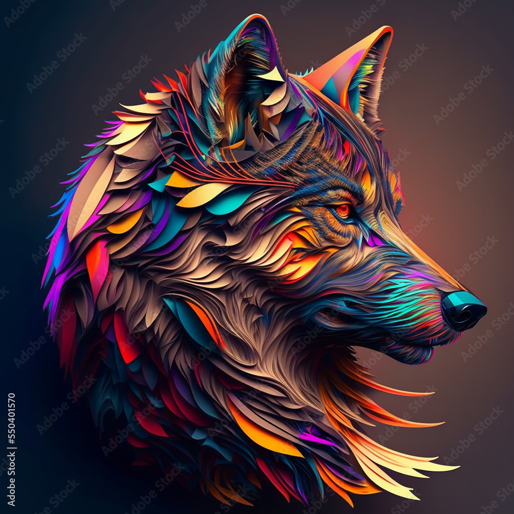 Fototapeta wolf head vector