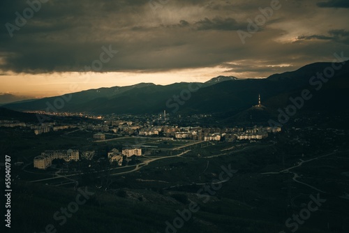 Aerial veiw of the Post apocalyptic. Vanadzor, Armenia photo