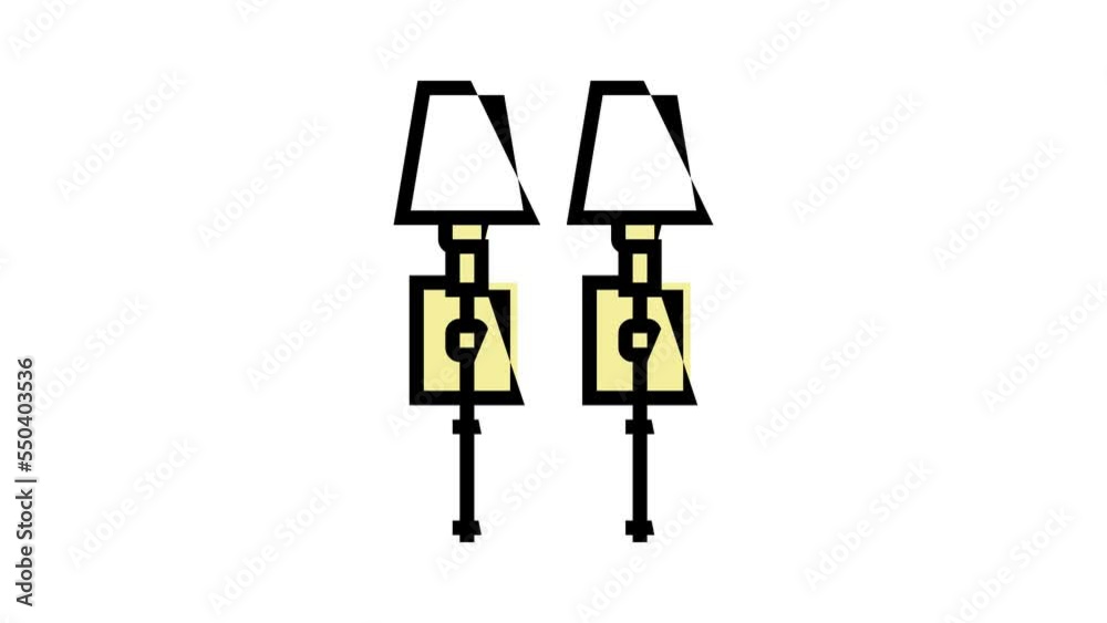 wall sconce set color icon animation wall sconce set color icon animation