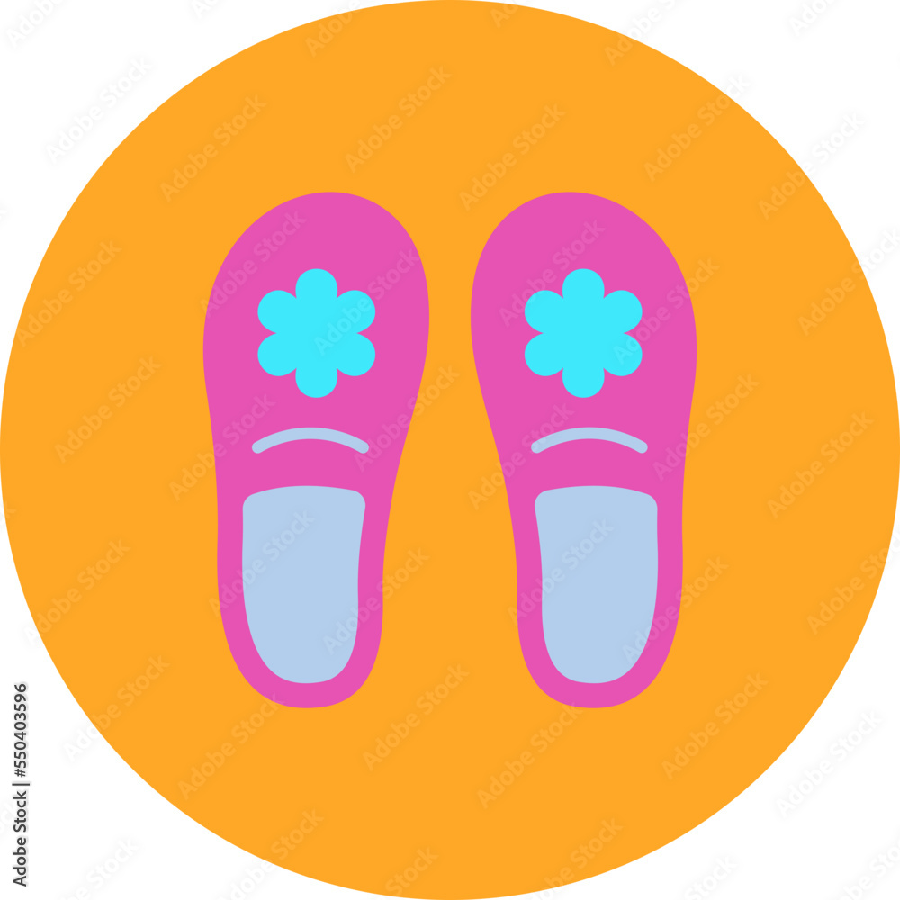 Slippers Multicolor Circle Flat Icon Slippers Multicolor Circle Flat Icon