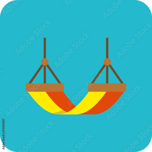 Hammock Multicolor Round Corner Flat Icon
