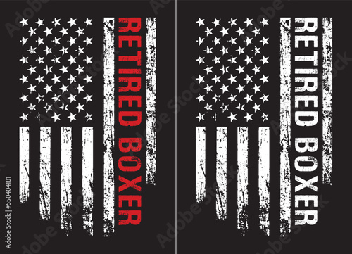 Retired Boxer With USA Flag Design