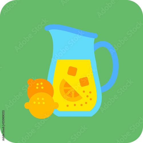Lemonade Multicolor Round Corner Flat Icon